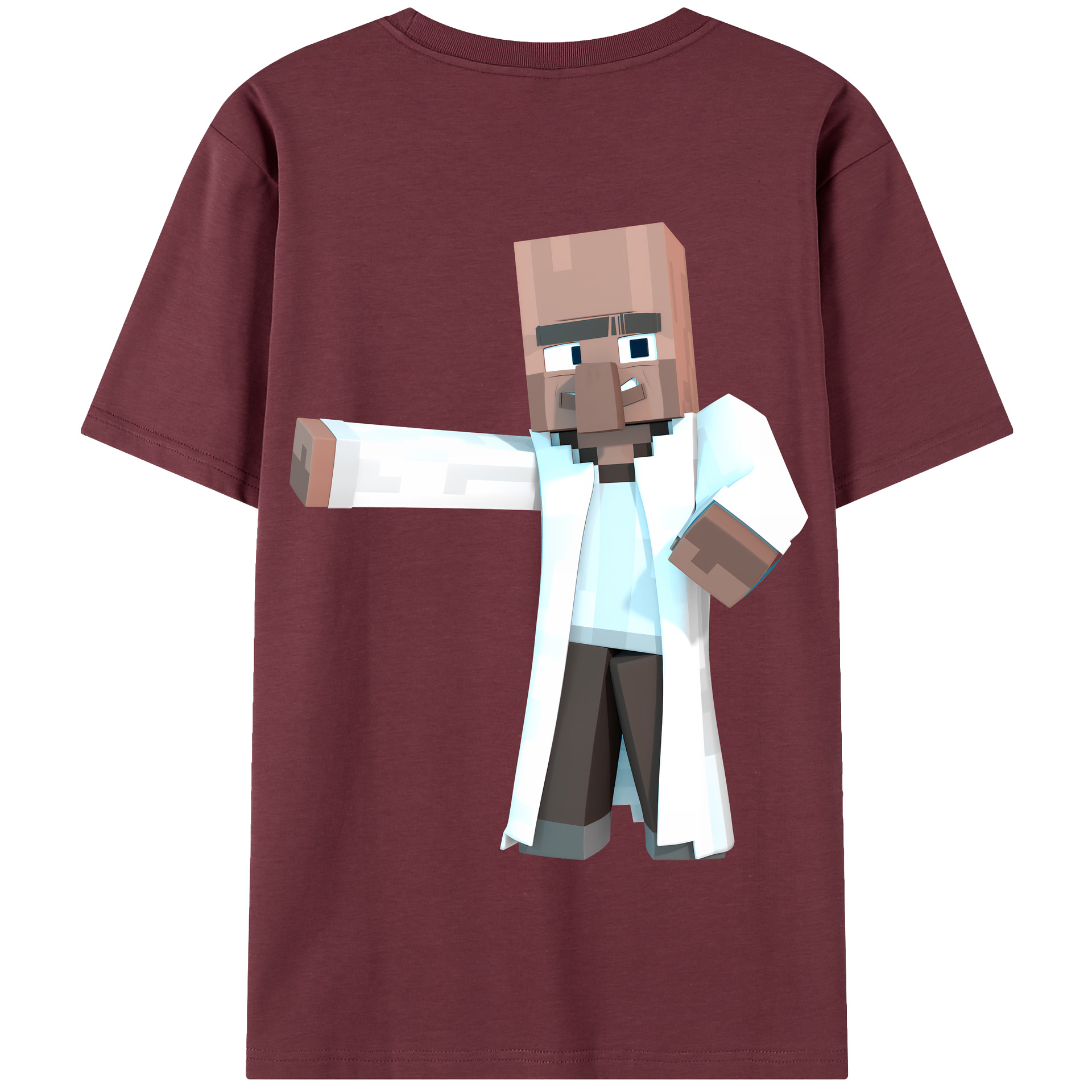 （画像用） マインクラフト ブロックの世界 Minecraft MC Block world 綿100％半袖Tシャツ（背面プリント）